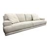 Image 2 : Modern Low-Profile Fabric Sofa Cream Cream-Colored 3-Seater Couch Includes Pillows