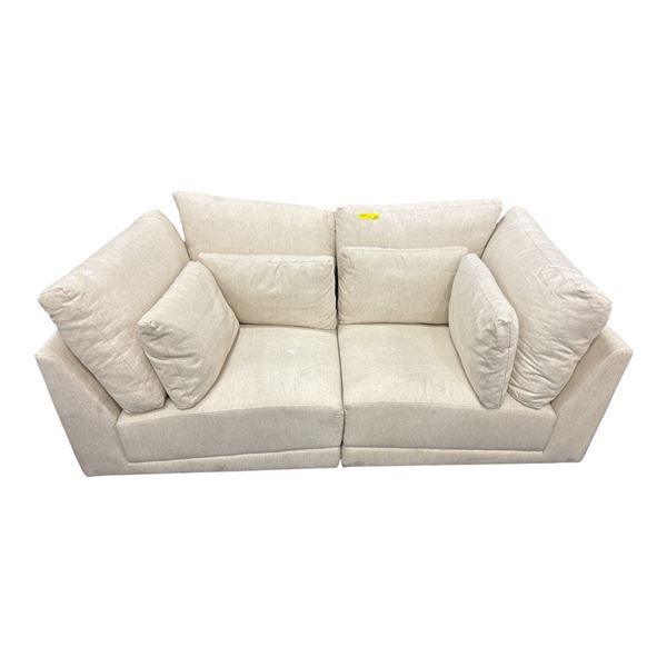 Sundays Contemporary Fabric Deep Lounge Sofa Couch â€“ Cream / Light Beige