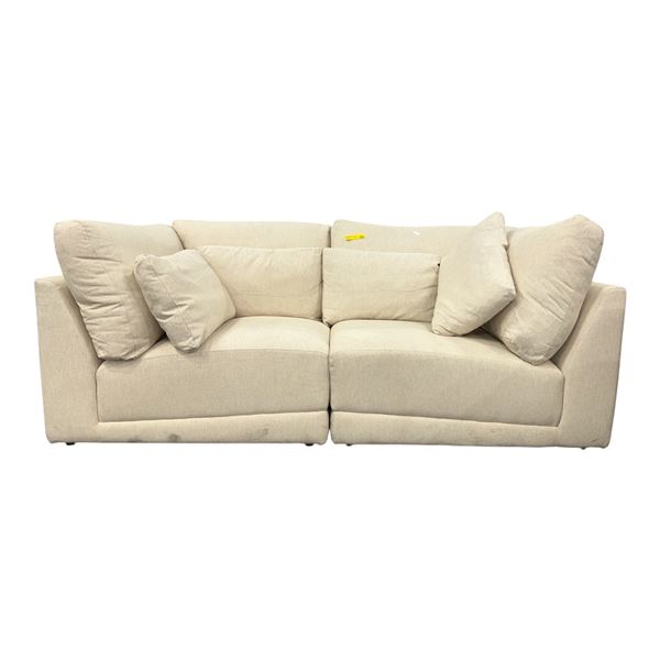 Sundays Contemporary Fabric Deep Lounge Sofa Couch â€“ Cream / Light Beige