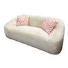 Image 2 : Style In Form Modern Curved Low-Profile Upholstered Sofa Cream Velvet