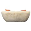 Image 3 : Style In Form Modern Curved Low-Profile Upholstered Sofa Cream Velvet