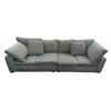 Image 1 : Abisko Style Deep-Seat Fabric Sofa / Couch in Gray With Throw Pillows