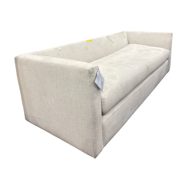 Article Modern Tuxedo Style Bench-Seat Fabric Sofa / Couch in Cream / Off-White