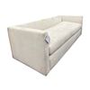 Image 1 : Article Modern Tuxedo Style Bench-Seat Fabric Sofa / Couch in Cream / Off-White