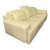 Image 1 : Modern Leather Style Adjustable Headrest Sofa / Couch in Cream / Off-White