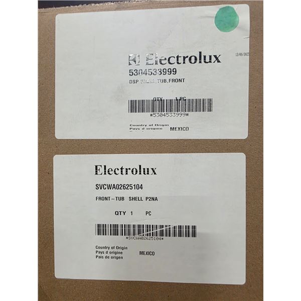 Box of New Electrolux DSP Shell, Tub, Front (5304533999) & Front Tub Shell P2NA (SVCWA02625104)