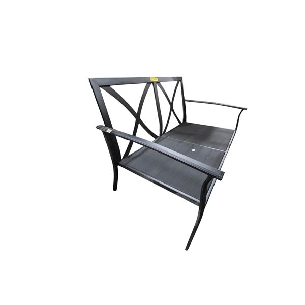 Black Metal Outdoor Bench