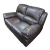 Image 1 : Brown 2-Seater Faux Leather Sofa, W63"