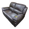 Image 2 : Brown 2-Seater Faux Leather Sofa, W63"