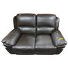 Image 3 : Brown 2-Seater Faux Leather Sofa, W63"