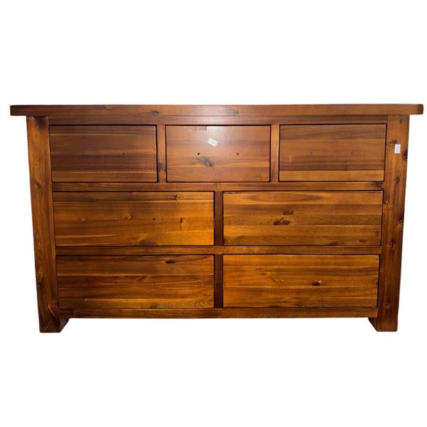 BNIB - Wooden Dresser Brown 3 Over 4, H55" x W33" x D17"