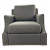 Image 1 : Contemporary Studded Armchair Grey, W31"