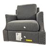 Image 2 : Contemporary Studded Armchair Grey, W31"