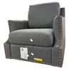 Image 3 : Contemporary Studded Armchair Grey, W31"