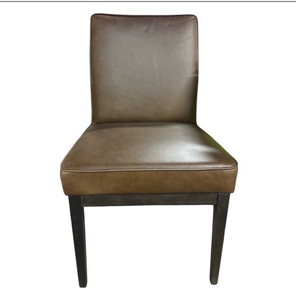 Set of 2 - BNIB Sundays Fixed Cover Dining Side Chair Natural Oak Vintage Leather