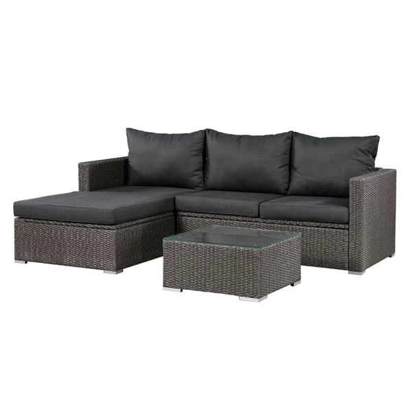 BNIB - Patioflare Emmett 3-Piece Outdoor Sectional - RV: $1500 (Model PF-CS290PS-BK)