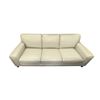 Image 1 : New - Modern 3-Seater Leather Sofa Cream, W88"