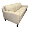 Image 2 : New - Modern 3-Seater Leather Sofa Cream, W88"