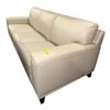 Image 3 : New - Modern 3-Seater Leather Sofa Cream, W88"