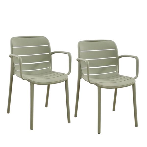 BNIB - Set of 2 Patioflare Stacking Outdoor Patio Chair, Green - RV: $198 (Model PF11174)