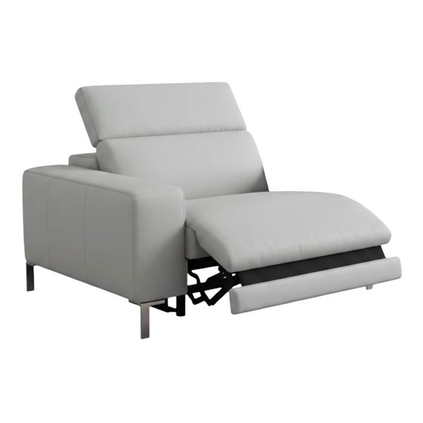 BNIB - Melania Leather 1-Pcs Left Facing Power Recliner Gray (mj297-450-16lr)