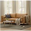 Image 5 : BNIB - Article Sven 88" Tufted Leather Sofa - Charme Tan - RV: $2499 (ART2841)
