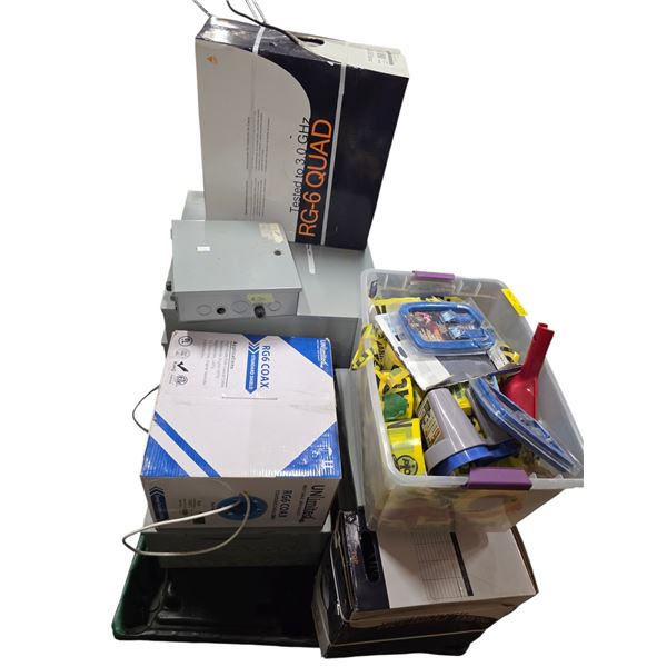 Pallet of Assorted Electrical Items - 11-Pcs Electric Boxes and Cables (Various Size )