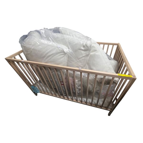 Wood Baby Crib - From Movie Set Dec