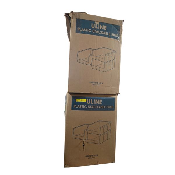 2 Boxes - ULINE Stackable Bins