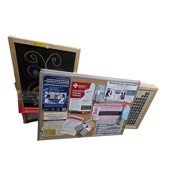 Group of 9 - Picture Frames and Bulletin Display Boards (Various Sizes)
