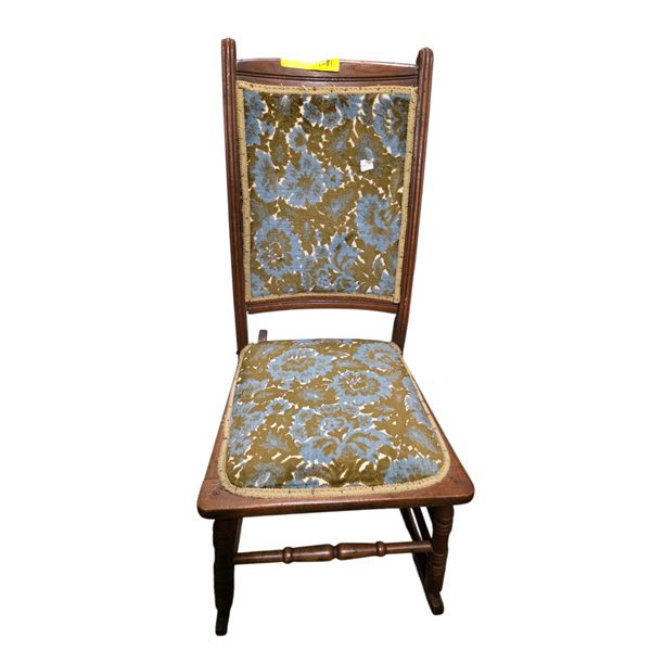 Floral Upholstery Wooden Chair