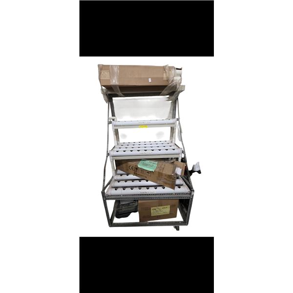 Mobile 3-Tier Wire Shelving Unit with Seed Starting Rack System