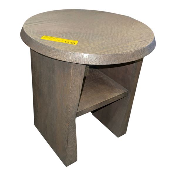 New - HETTA - Side Table Brushed Cool Brown Oak - SMP-SID-BC-003-243 - MSRP $320