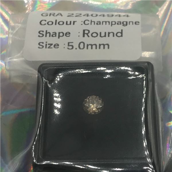 .5CT MOISSANITE BRILLIANT CHAMPAGNE WITH GRA REPORT