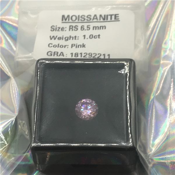 1CT MOISSANITE ROUND BRILLIANT D WITH GRA REPORT