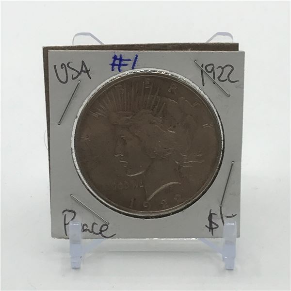 PEACE SILVER DOLLAR - MINTED IN 1922