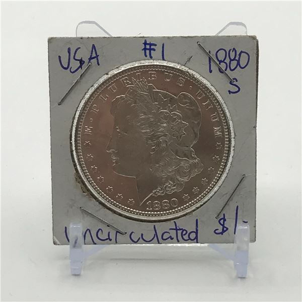 UNCIRCULATED SILVER DOLLAR - MINTED IN 1880 IN SAN FRANCISCO