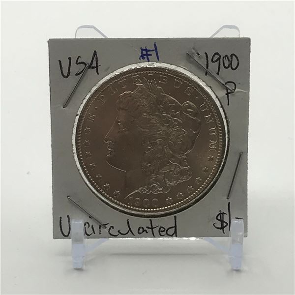 UNCIRCULATED SILVER DOLLAR - MINTED IN 1900 IN PHILADELPHIA