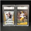 Image 1 : LOT OF 2 NFL QUARTERBACK ROOKIE TRADING CARDS - GMA GRADE 10