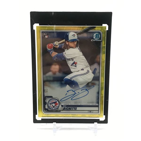 2020 TOPPS CERTIFIED AUTOGRAPH ISSUE GOLD BO BICHETTE SIGNED ROOKIE CARD 16/75