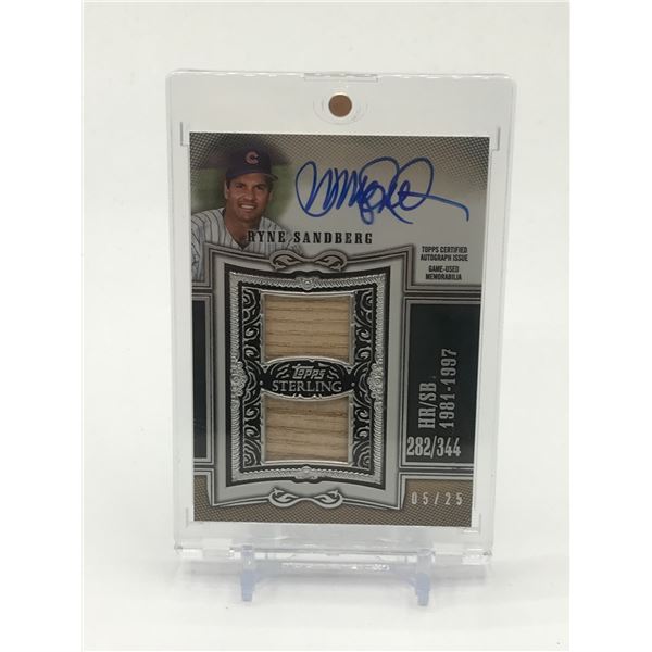 2020 TOPPS CERTIFIED AUTOGRAPH ISSUE RYNE SANDBERG SIGNED PATCH TRADING CARD 05/25