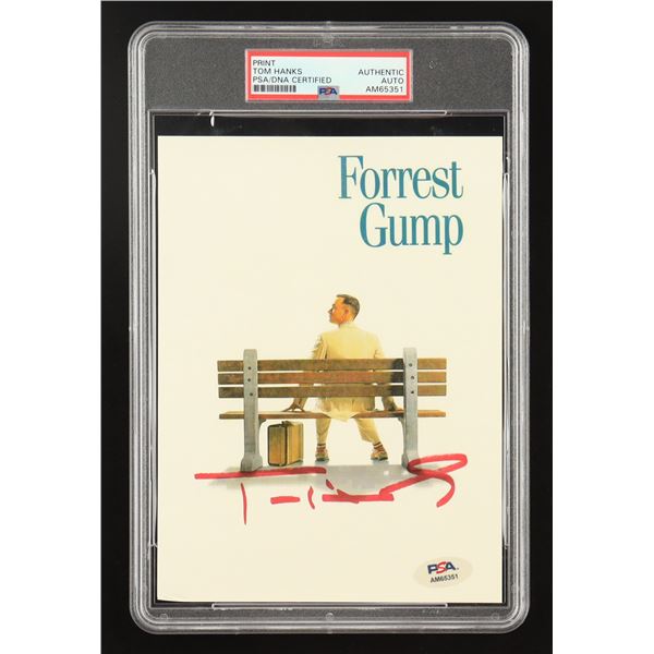 TOM HANKS SIGNED FORREST GUMP PRINT - PSA ENCAPSULATED