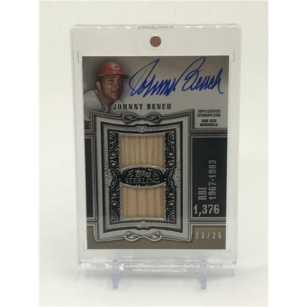 2020 TOPPS CERTIFIED AUTOGRAPH ISSUE JOHNNY BENCH SIGNED PATCH TRADING CARD 23/25