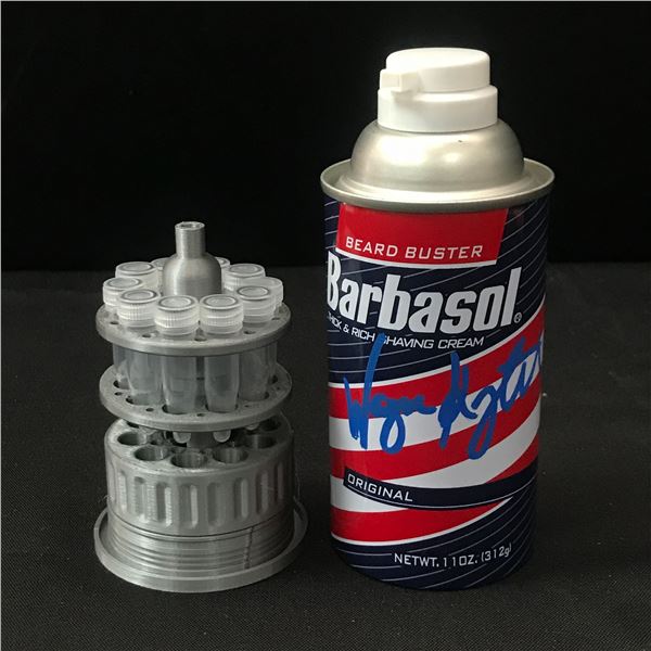 WAYNE KNIGHT SIGNED BARBASOL SPRAY CAN JURASSIC PARK - KB COA