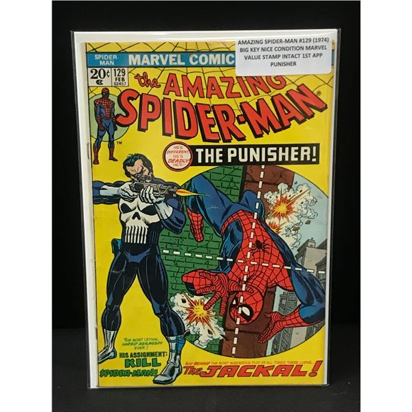 THE AMAZING SPIDERMAN #129 (1974) 1ST APP PUNISHER - VALUE STAMP INTACT - MARVEL COMICS