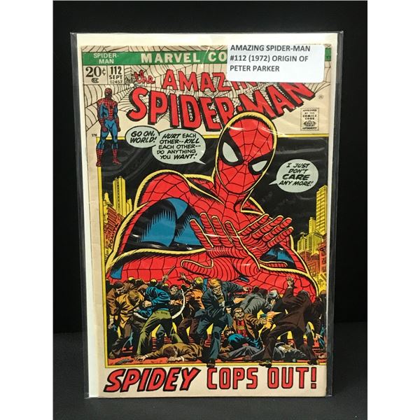 THE AMAZING SPIDERMAN #112 (1972) ORIGIN OF PETER PARKER - MARVEL COMICS