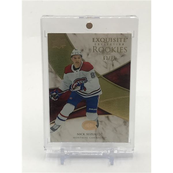 2019- 20 UPPER DECK EXQUISITE HOCKEY COLLECTION ROOKIES NICK SUZUKI TRADING CARD 63/75