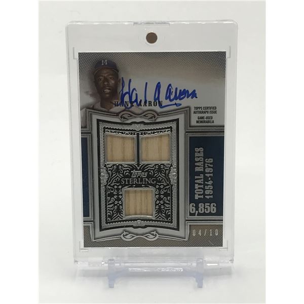 2020 TOPPS CERTIFIED AUTOGRAPH ISSUE HANK AARON SIGNED PATCH TRADING CARD 04/10