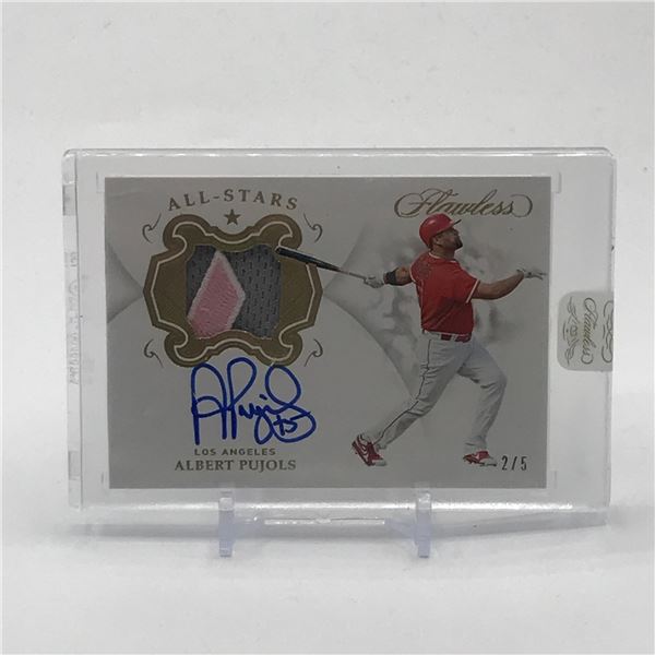 2019 PANINI FLAWLESS BASEBALL ALBERT PUJOLS SIGNED PATCH TRADING CARD 2/5