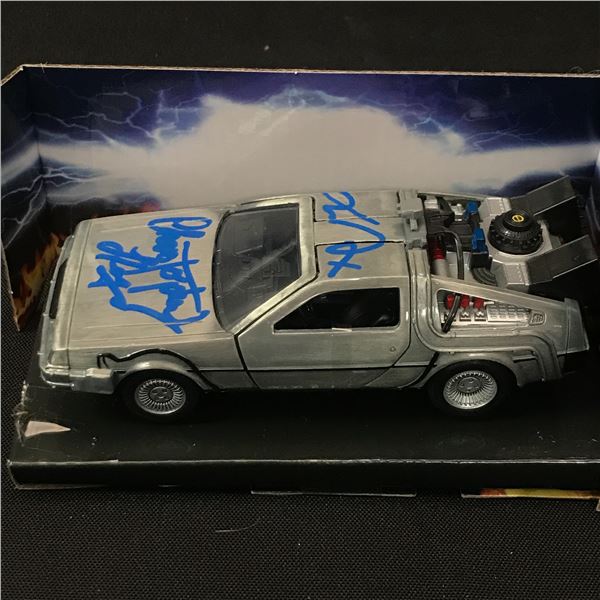 CHRISTOPHER LLOYD AND MICHAEL J FOX DUAL SIGNED DELOREAN - WWOC COA